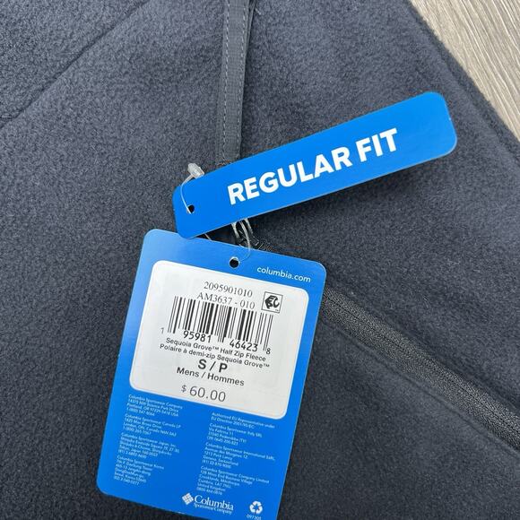 Columbia 1/2 Fleece Sweater Size Small Mens Black Sequoia Grove $60 - Picture 15 of 16